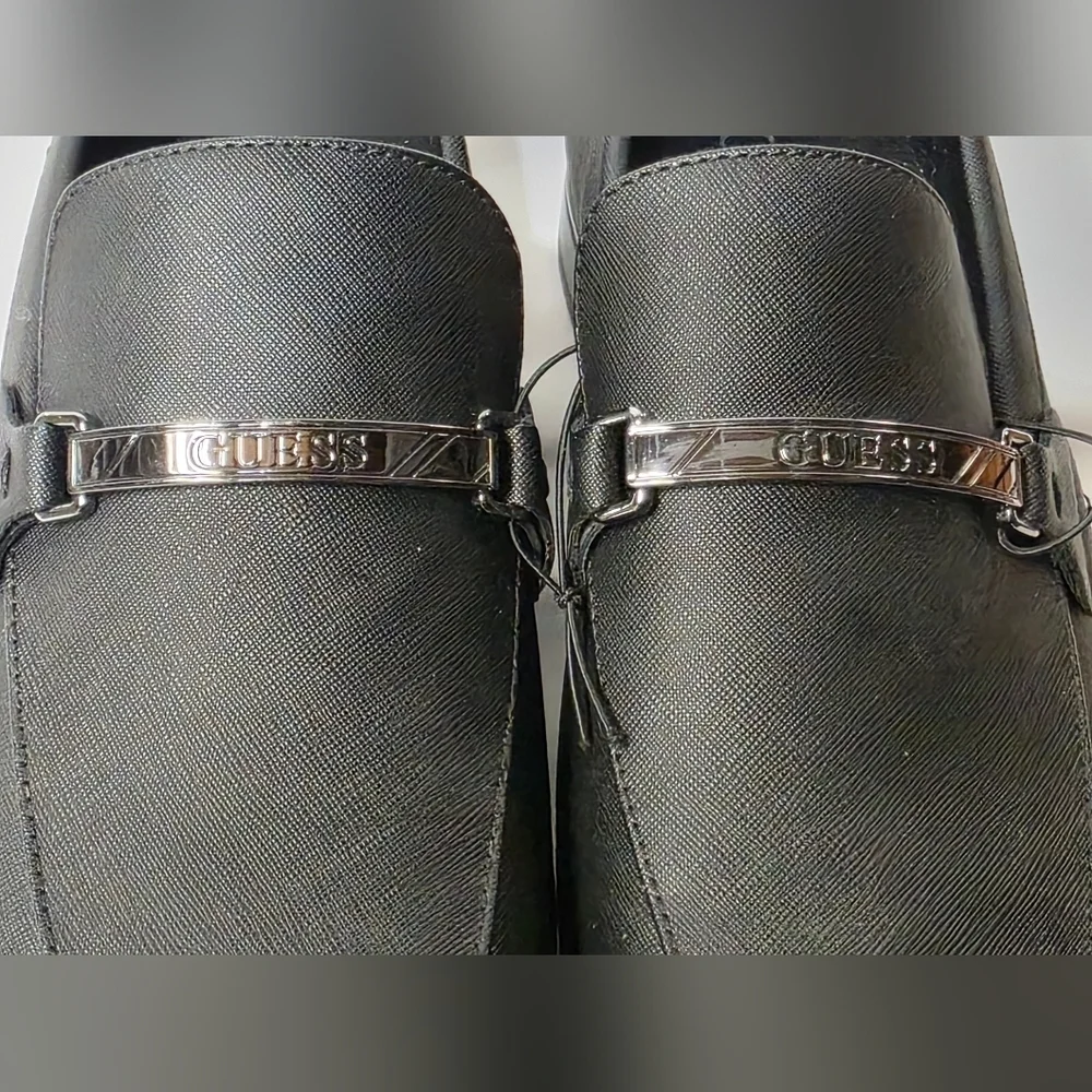 Guess Handy Dress Textured Black Slip-On Loafers Mens Size 9